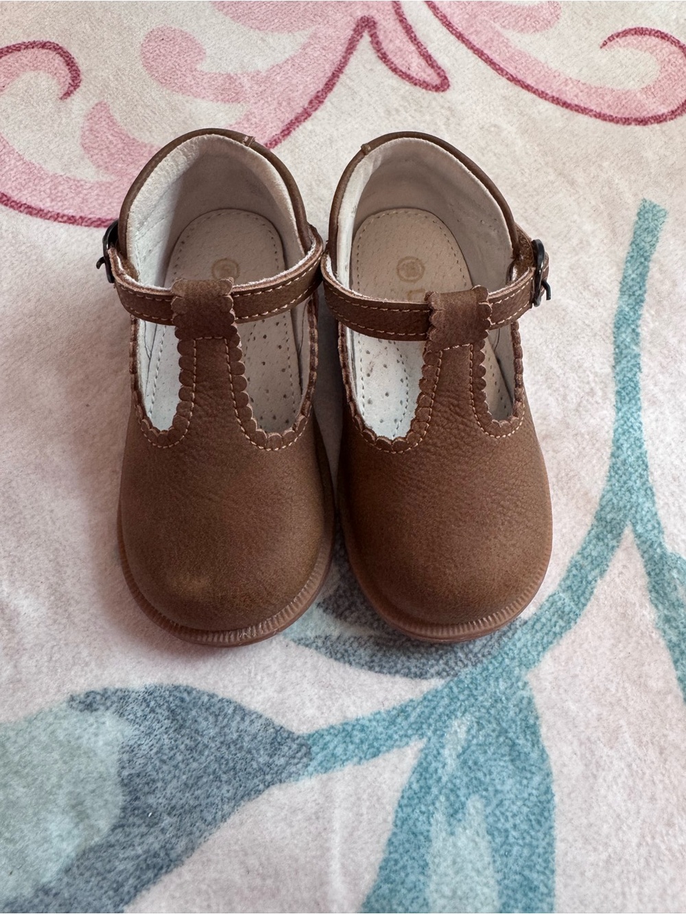 L'Amour Brown Girls' T‑Strap Dress Shoes